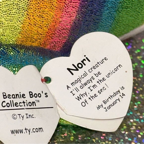 TY Beenie Boo Collection NORI Rainbow Narwhal 9 Inch Plush - Picture 8 of 11